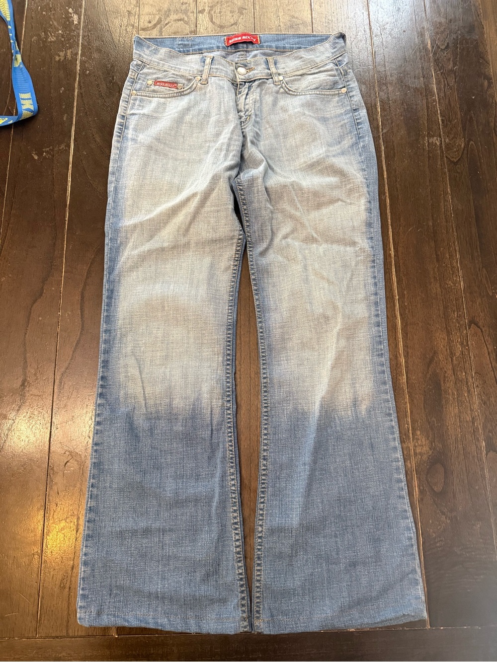 VTG Miss Sixty Thierry Flare Y2K Low-Rise ColorBlock Dip-Dye Denim Size 3 Italy